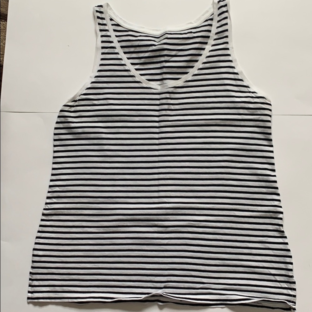 ON Black & White Striped Slub Knit Tank